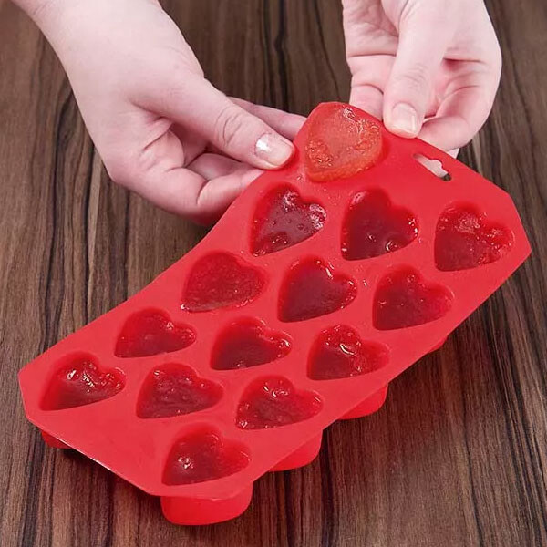 MOLDES SILICONA MOR PARA HIELO O BOMBONES FORMA CORAZÓN MOLDES SILICONA MOR PARA HIELO O BOMBONES FORMA CORAZÓN