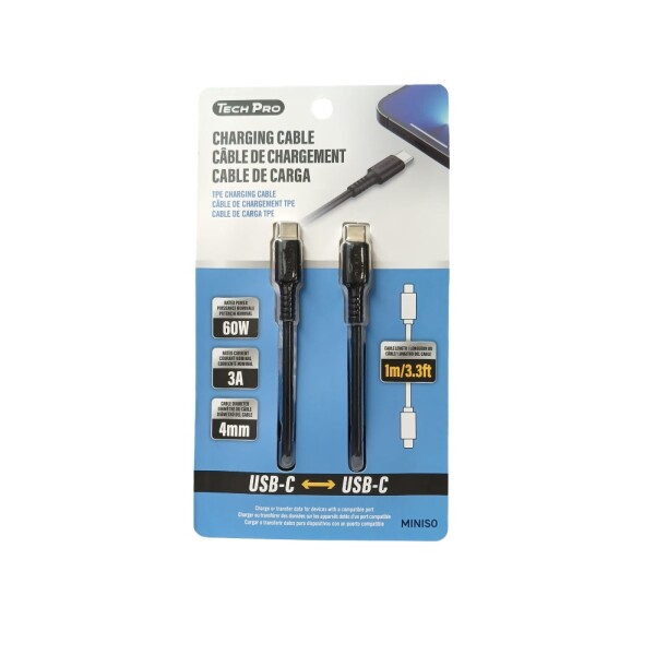 Cable USB-C a USB-C negro
