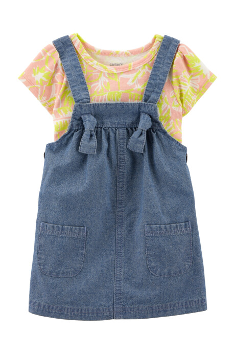 Set dos piezas jumper jean y body Set dos piezas jumper jean y body