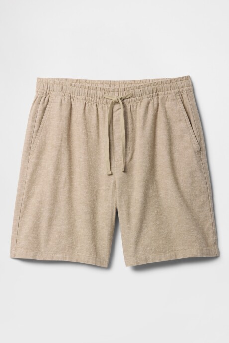 Short De Lino Easy 7Inch Hombre Khaki