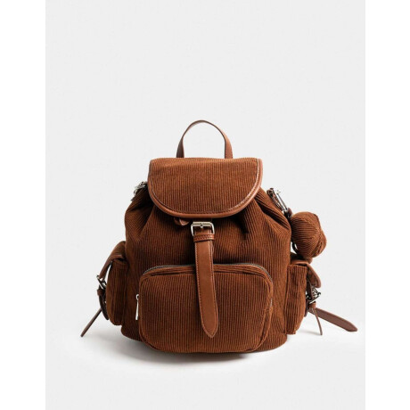 Mochila Solapa Corderoy Chocolate Marron Chocolate