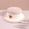 Sombrero De Paja Combinado - Rosa/blanco Sombrero De Paja Combinado - Rosa/blanco