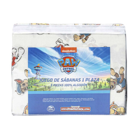 Juego de sábanas infantil 130 hilos 1 plaza 100% algodón Paw Patrol