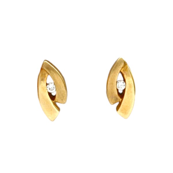 Caravanas Ojo de oro - Oro bajo - Zirconia- CA8074 conpiedra