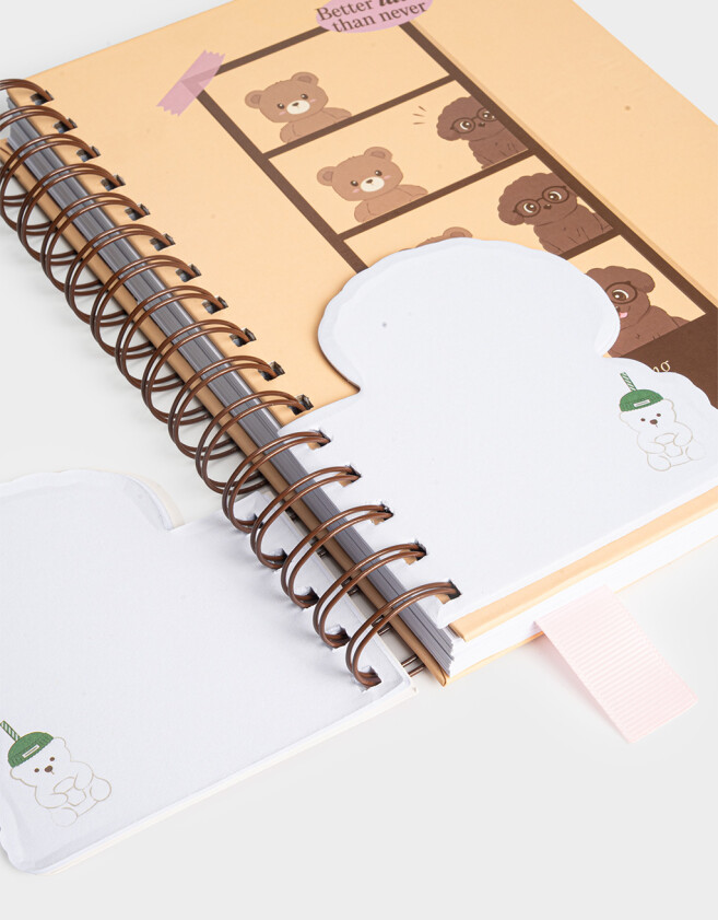 Anotadores Cuadernos y Memos Cuaderno A5 Anillado Con Memo Con Formita Y Stickers - Amarillo Claro