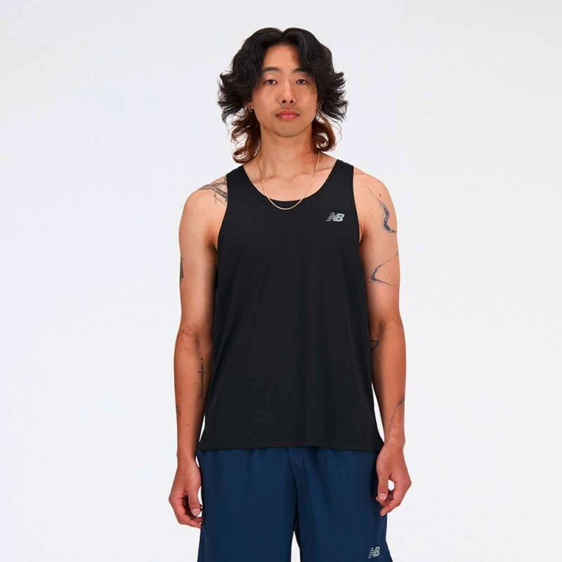 Remera Sport Essentials Singlet de Hombre Negro