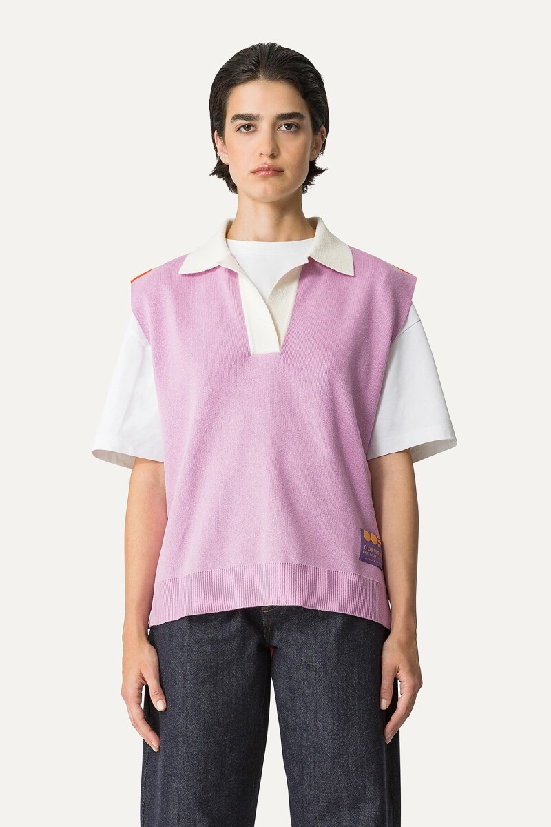 TOP CHALECO TEJIDO Lila