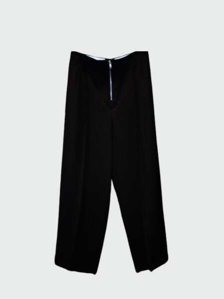 Celine- Pantalón de vestir con cierre frontal Negro