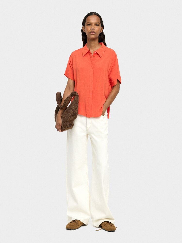 Camisa De Manga Corta naranja