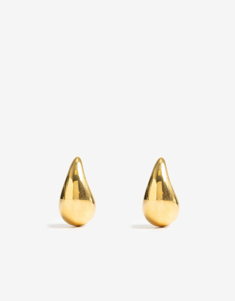 Aros Colgantes Cortos Metal Aros Cortos De Acero - Dorado