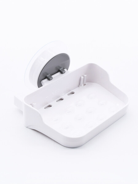 SOPORTE JABON CON VENTOSA BLANCO