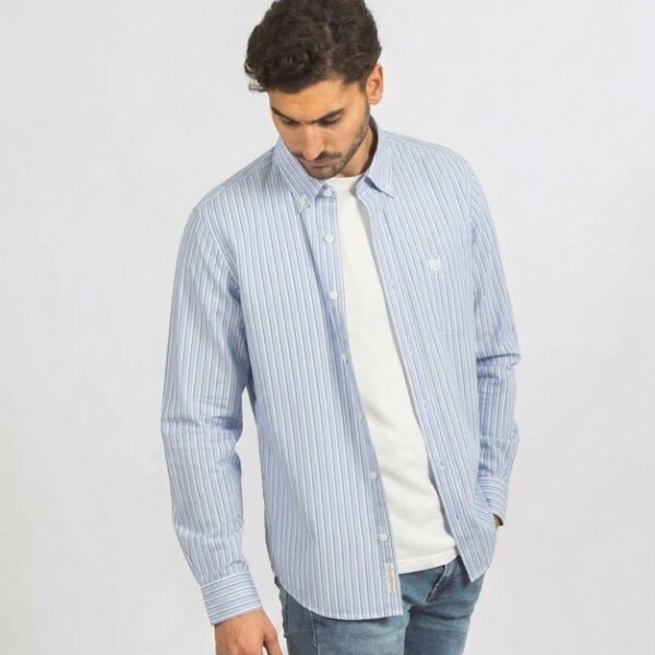 Camisa fantasia Raya celeste negro