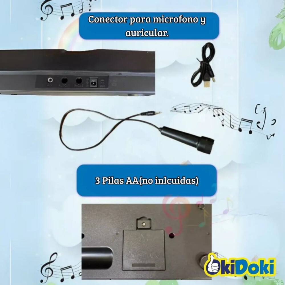 Piano Electrónico Infantil Con Micrófono 49 Teclas Piano Electrónico Infantil Con Micrófono 49 Teclas