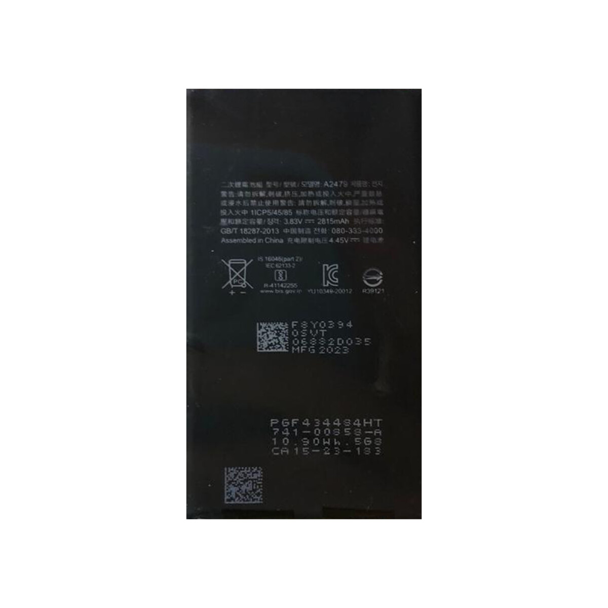 Batería para Iphone 12 Pro - Li-ion. 2815MAH. 3,83V. 