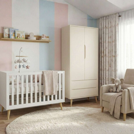 Ropero 2 Puertas 2 Cajones infantil Theo Gris