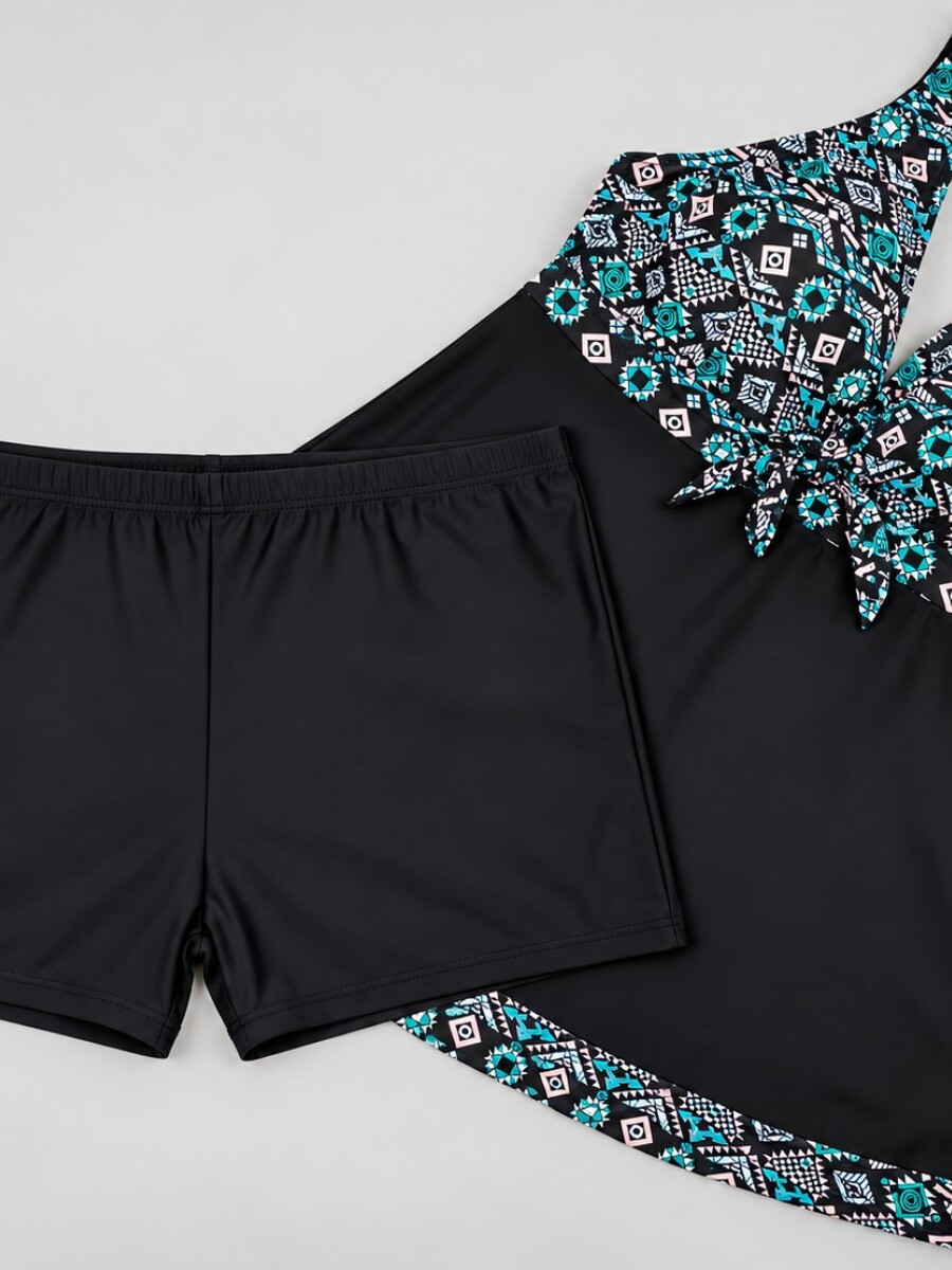 Malla tankini Negro/verde