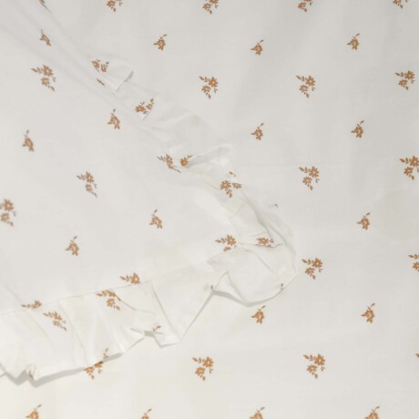ACOLCHADO ALGODON NATURAL-BEIGE FLOR