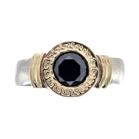 Anillo de plata 925 ,double con circonia y guarda griega Anillo de plata 925 ,double con circonia y guarda griega