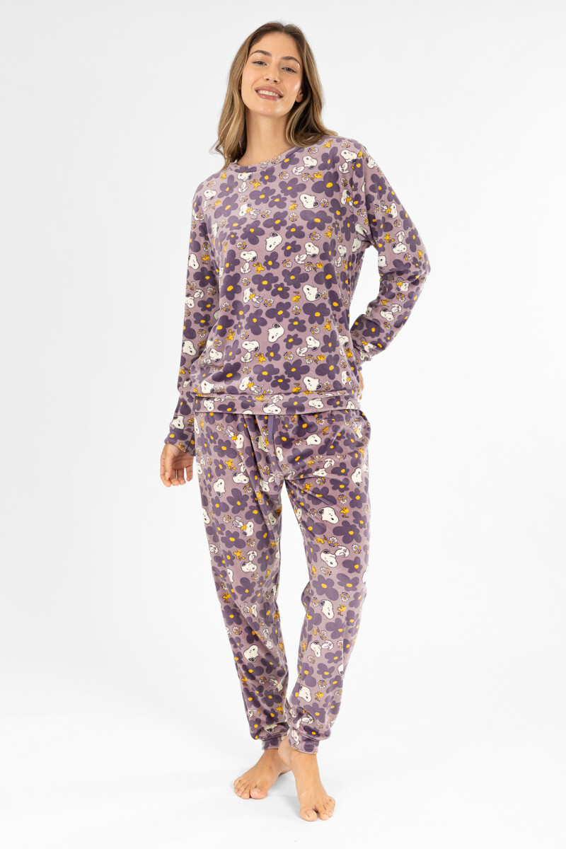 Pijama snoopy velour Lila