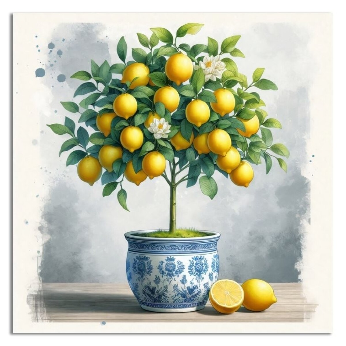 CUADRO CANVAS 30x30cm LIMONES 1 