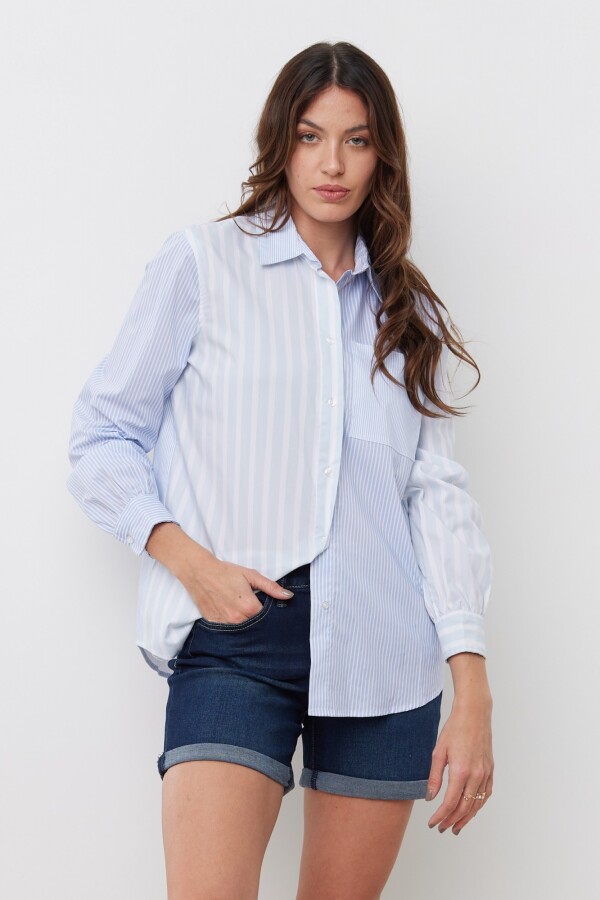 Camisa Lineas CELESTE/MULTI