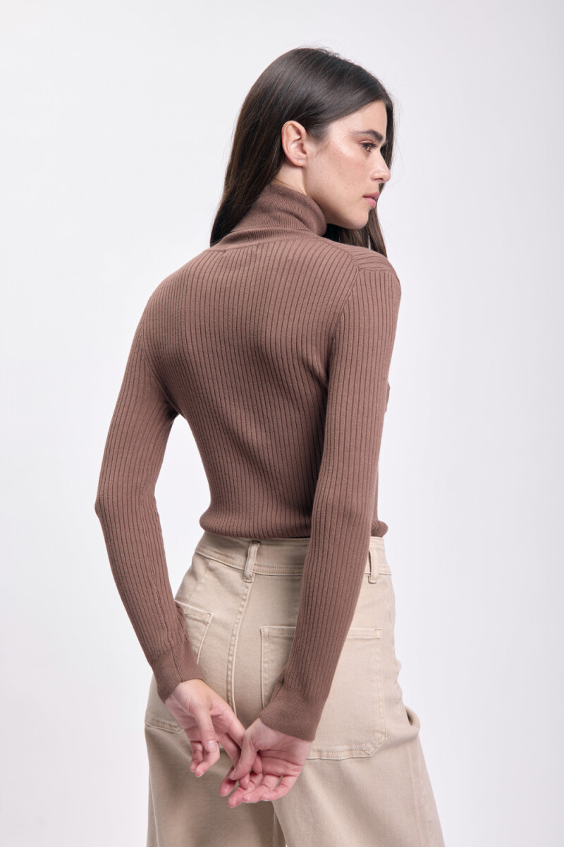 Polera punto larga Beige