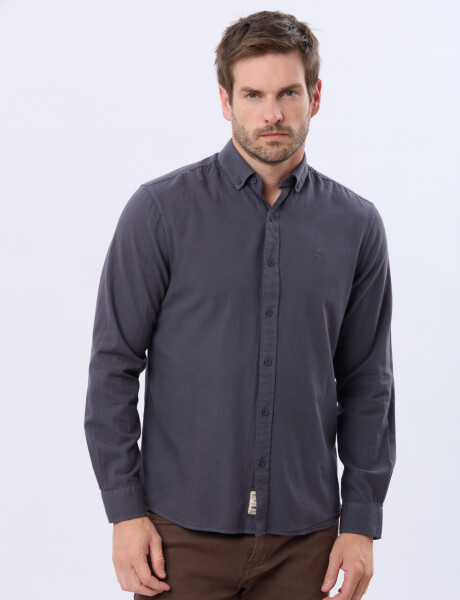 CAMISA LISA LAVADA Azul
