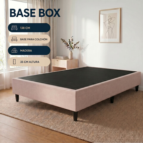 Base BOX 2 Plazas 138x188x35 cm – Soporte Firme para Colchón | Beige Base BOX 2 Plazas 138x188x35 cm – Soporte Firme para Colchón | Beige