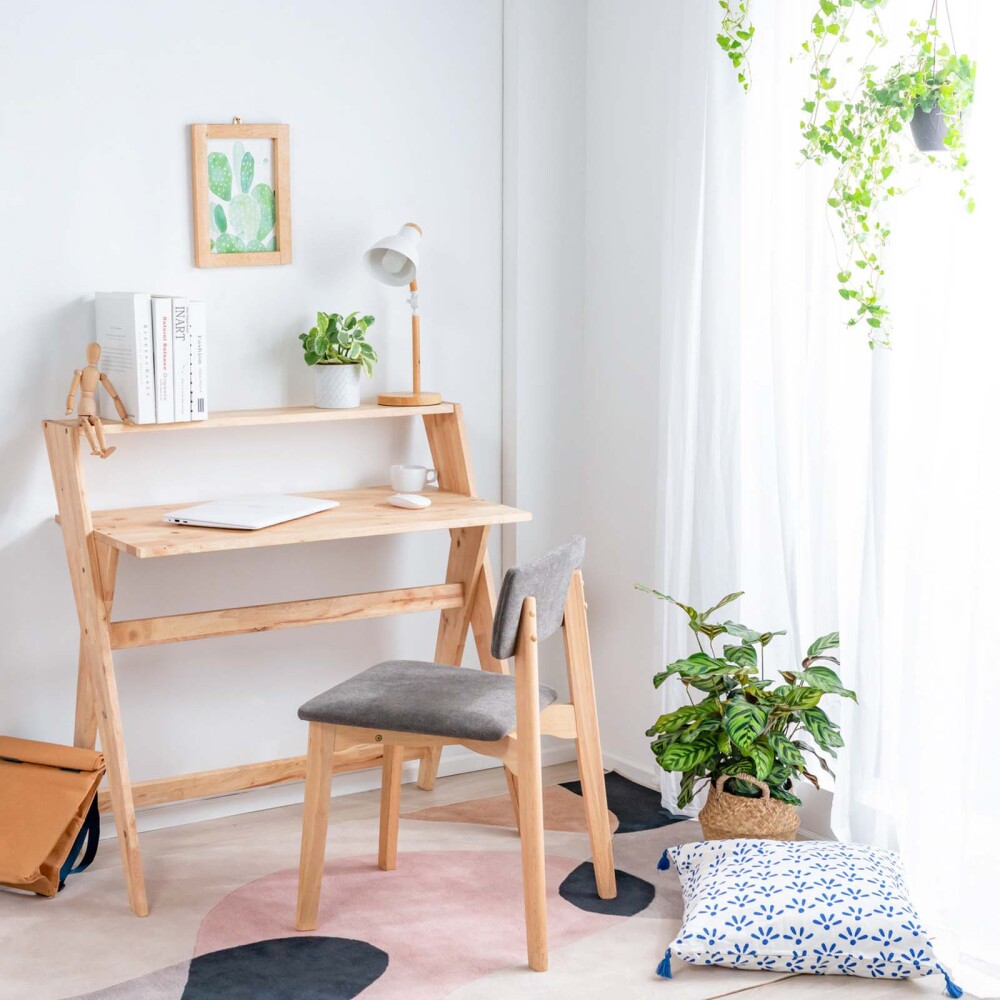 ESCRITORIO MADERA NATURAL-BEIGE ZIGZAG