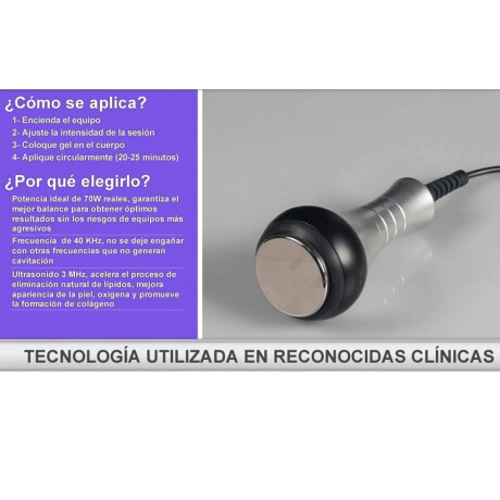 Equipo Cavitador Ultra Cavitación Ultrasonido Nº1 Blanco