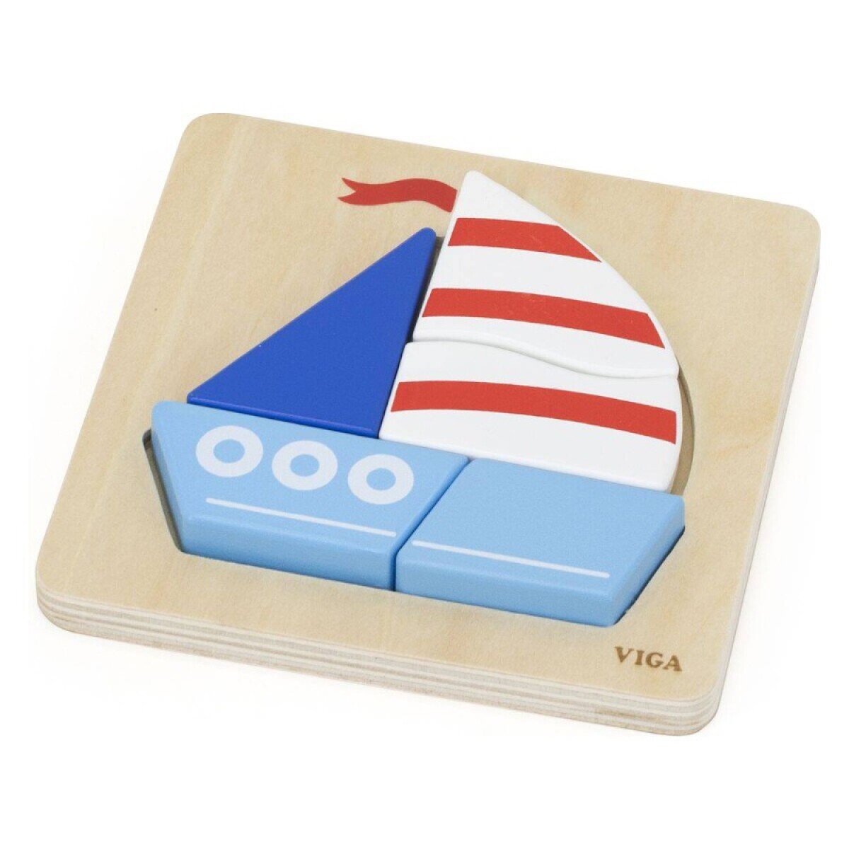 Puzzle Silueta viga 4 piezas - Barco 