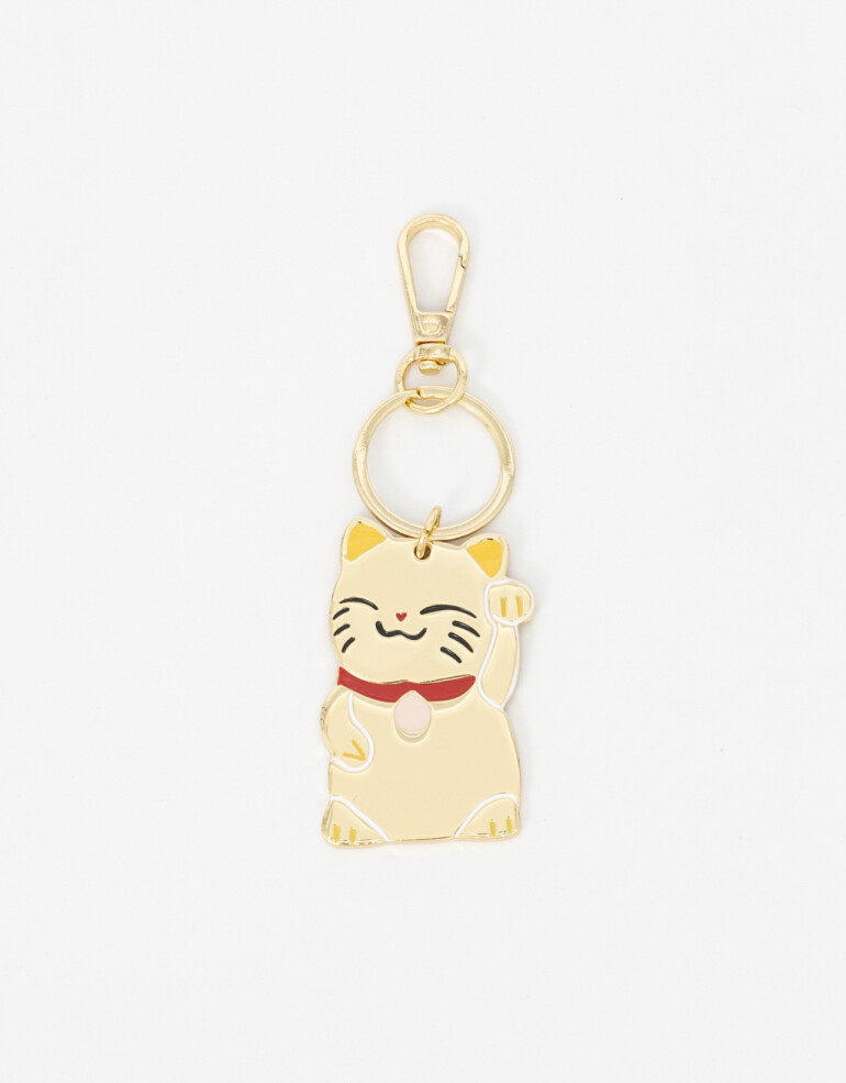 Llavero Metal Llavero Y Bag Charm "lucky Cat" - Combinacion Multicolor