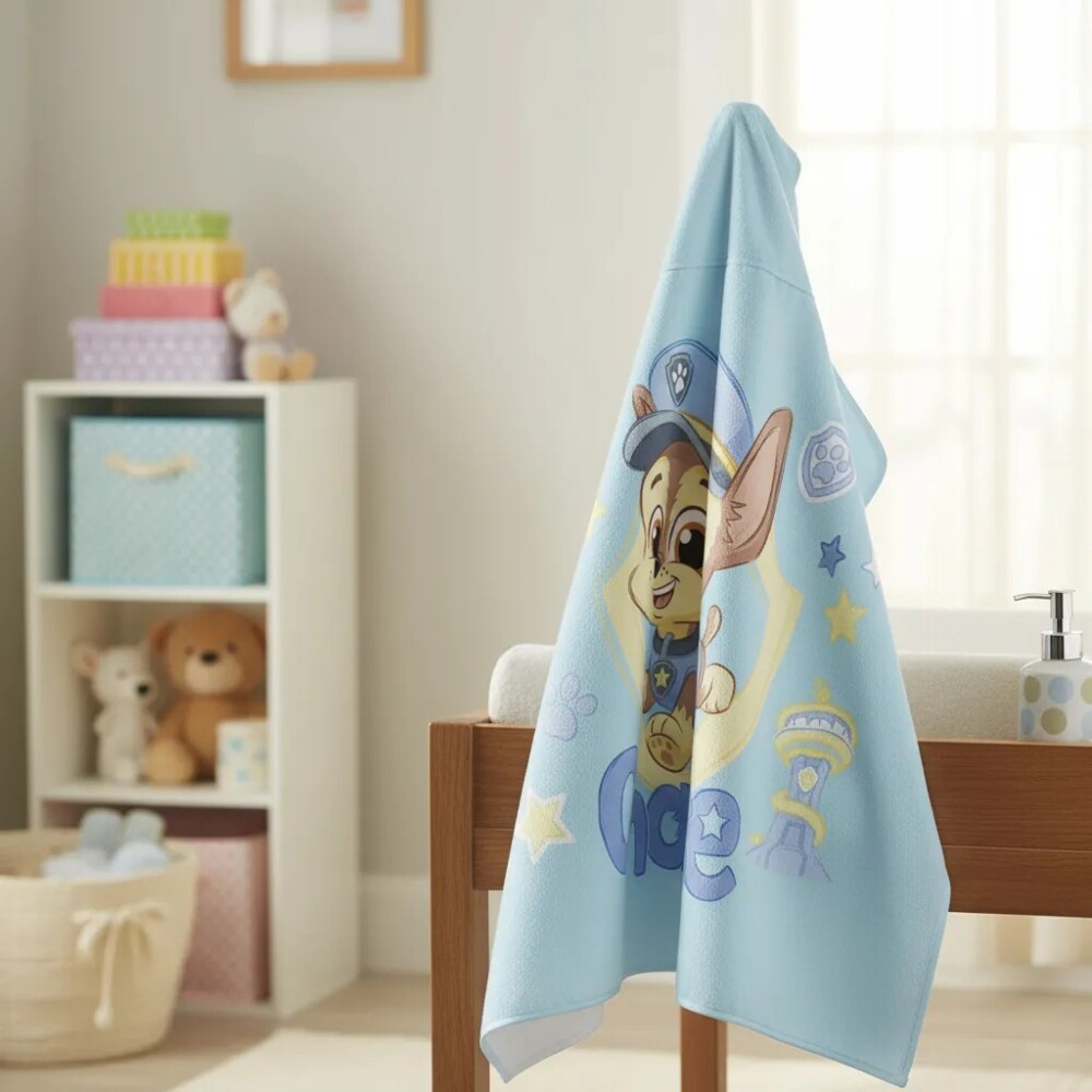 Toalla capucha PAW PATROL celeste