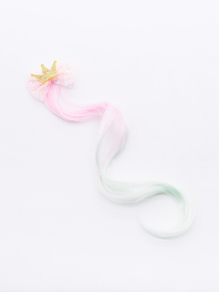 BROCHE CON EXTENSIÓN DE PELO ROSADO