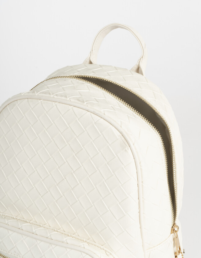 Mochilas Urbanas Mochila Trenzada - Blanco Crudo