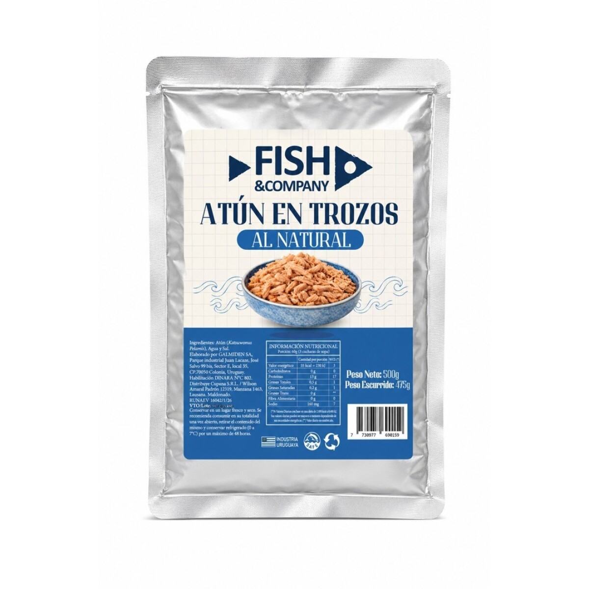 ATUN FISH COMPANY AL NATURAL POUCH X 500 GRS 