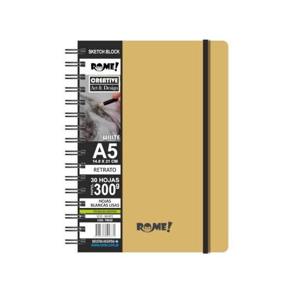 Block Sketch 300g blanco - ROME A5