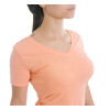 Muvem Ladies Plain V Neck T-Shirt Salmon