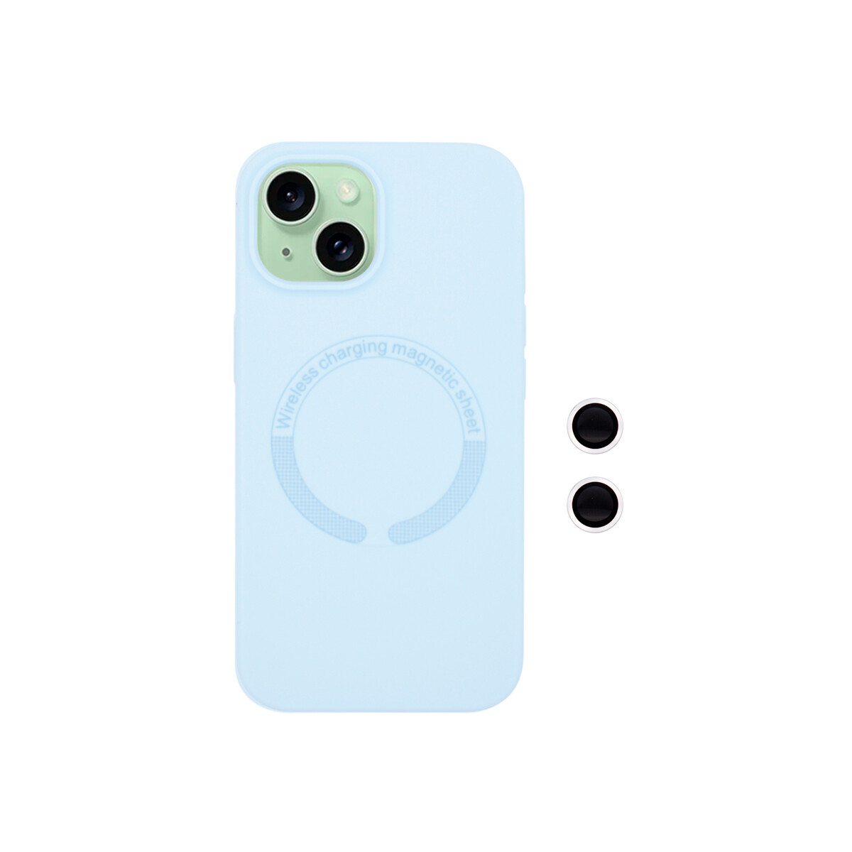 Protector para iPhone 15 MagSafe protector cámara celeste 
