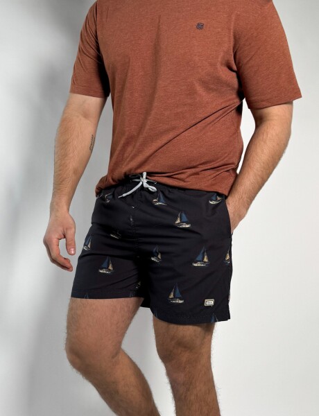 Short de baño estampado Drago Negro