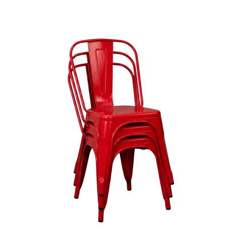 Silla Tolix Metálica Acero Industrial Sandman Comedor Rojo
