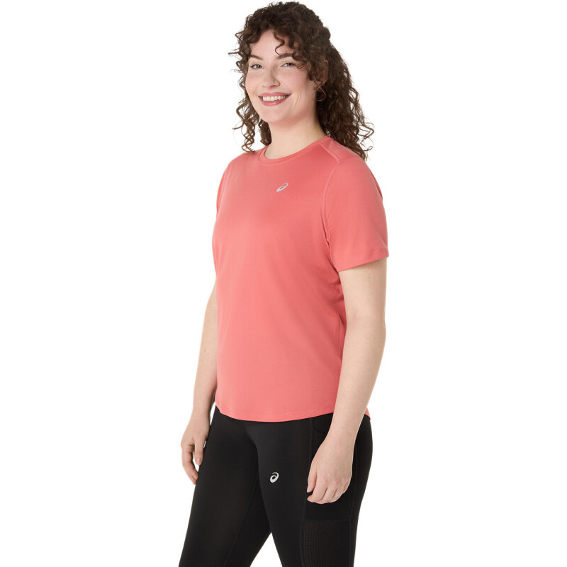 Polo Running Asics Silver SS Top Mujer Dark Pink Clay