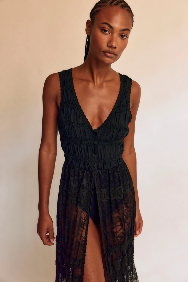 SWEET SALOON SLEEVELESS Maxi Negro