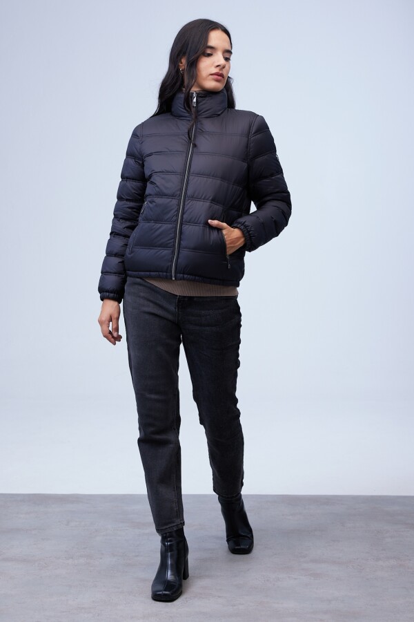 Campera Plumas Reversible NEGRO