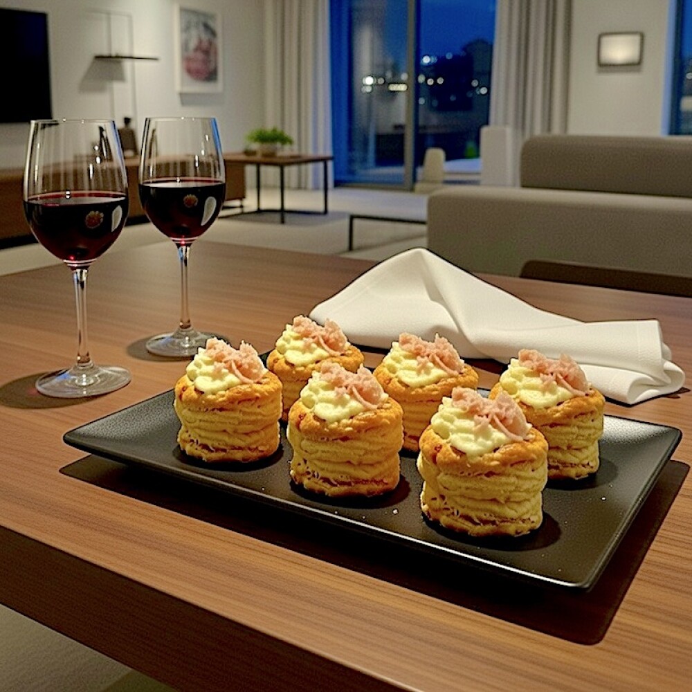 6 Voulevant de Jamón y Palmitos 6 Voulevant de Jamón y Palmitos