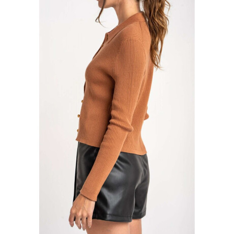 Cardigan Cuello Polo Mocha