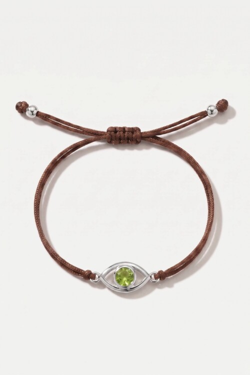 Pulsera ajustable cord ojito plateado