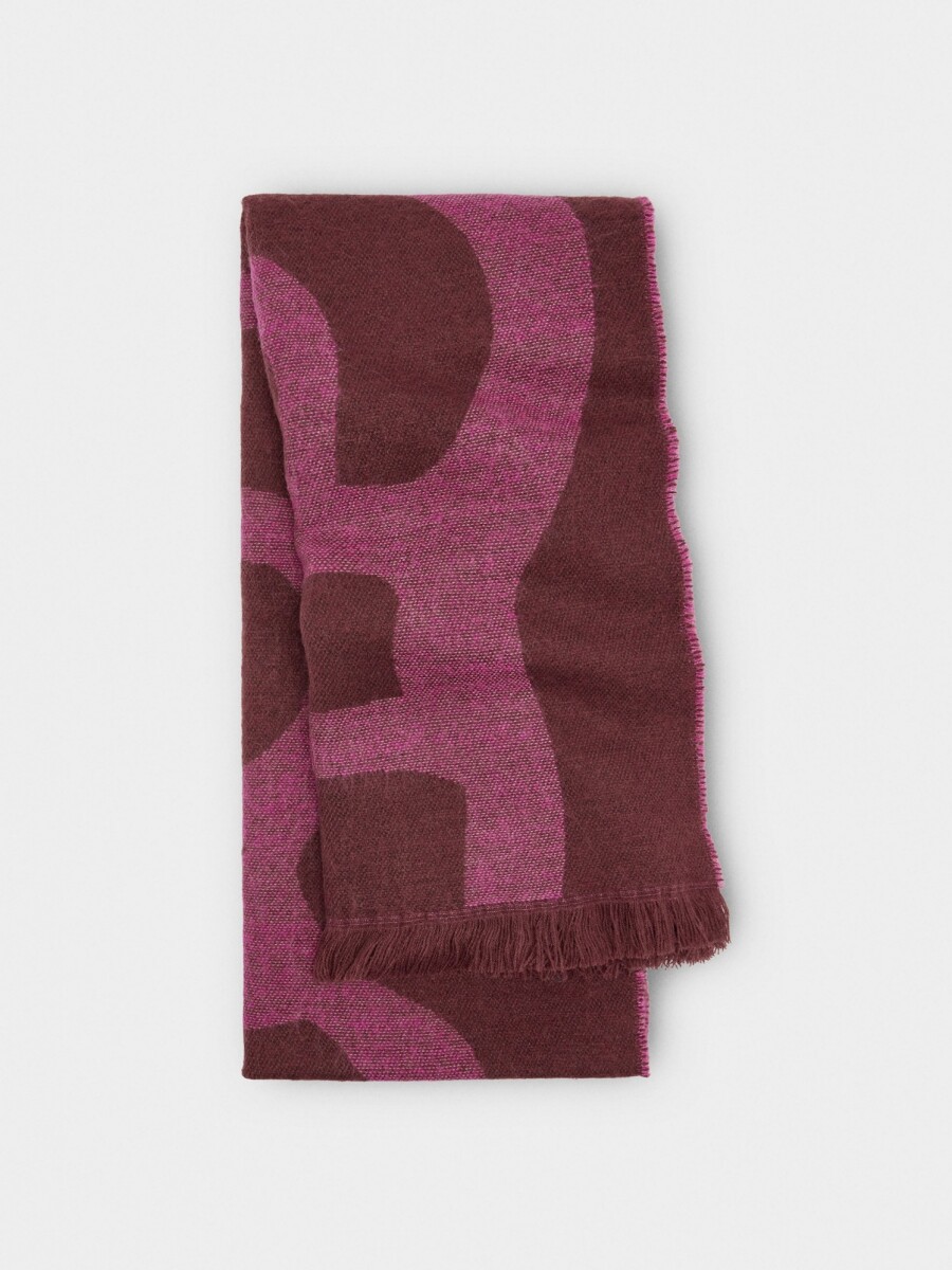 Bufanda De Jacquard Con Flecos rosa