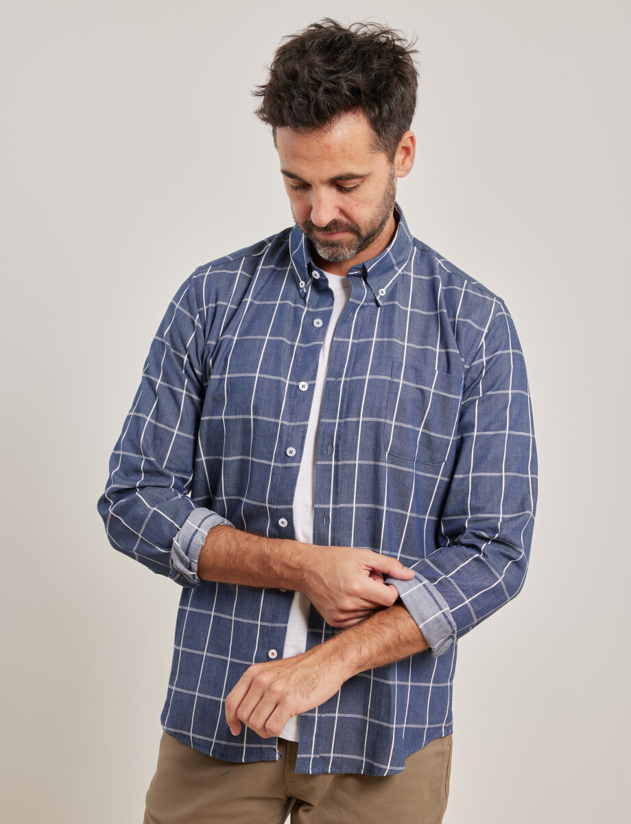 012525 CAMISA HARRY Azul/blanco