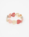 Pulseras Elásticas San Valentin Pulsera Elástica Corazones - Dorado Plata Cepillada